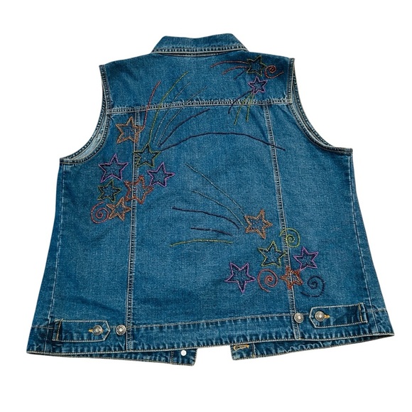 Vintage Chico’s Design Beaded Denim Vest – Size Large (Chico’s 2) - Picture 3 of 11